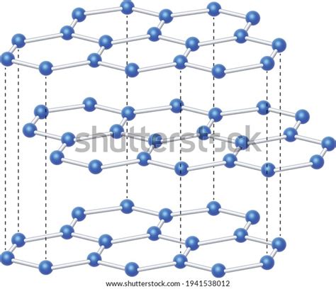 Structure Graphite Hexagonal Crystalline Allotrope Carbon Stock Vector