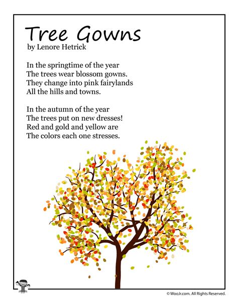 Tree Poems For Kindergarten