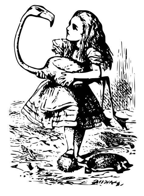 We offer you for free download top of alice in wonderland clipart black and white pictures. Clipart - Alice in Wonderland - 30 - flamingo