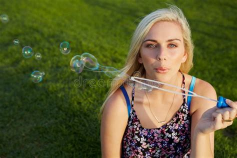 Woman Blowing Bubbles Stock Image Image Of Celebration 60392301