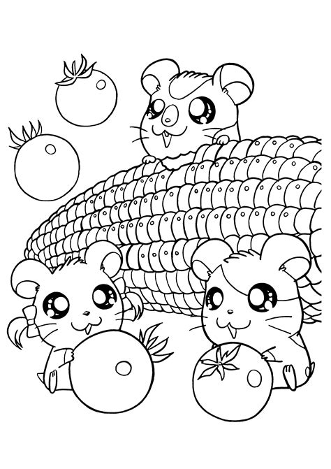 With also birds (parrots, peacocks.), turtles, frogs, foxes. Kawaii Coloring Pages - Best Coloring Pages For Kids