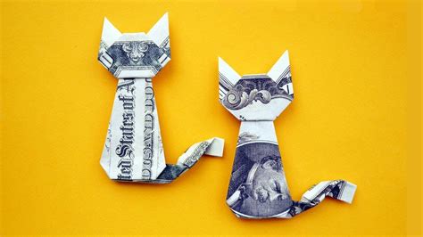 Easy Money Cat Origami Dollar T Idea Animal Tutorial Diy Youtube