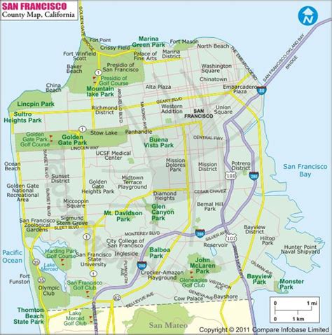 San Francisco City Limits Map California State Map