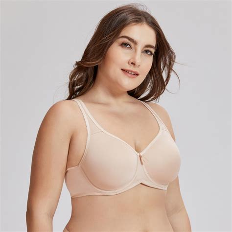 Women S Full Coverage Underwire Seamless Lightly Padded Basic T Shirt Bra Plus Size In Bras From