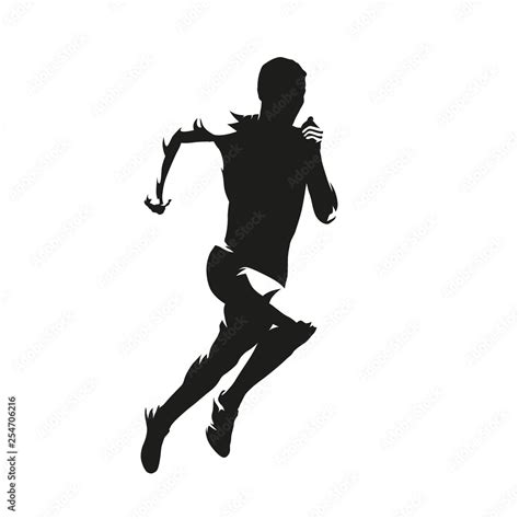 running man isolated vector silhouette sprinting runner side view stock vector adobe stock