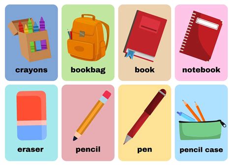 Classroom Objects Flashcards Free Printable Image And Word Cards My