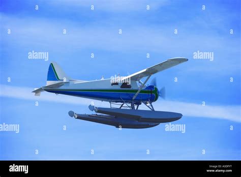 Float Plane In Flight Stock Photo Alamy