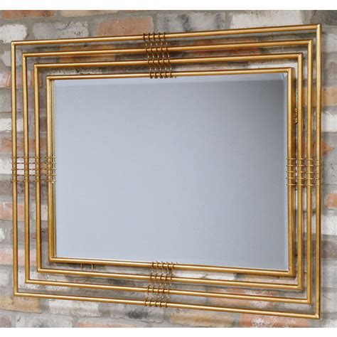 Gold Rectangle Decorative Mirror| Wall Mirrors | Modern Mirrors|
