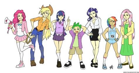 My Humanized Ponies And Spike By Mono Phos On Deviantart