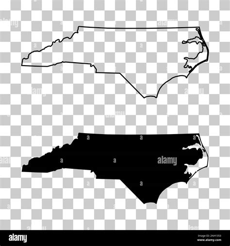 Set Of North Carolina Map United States Of America Flat Concept