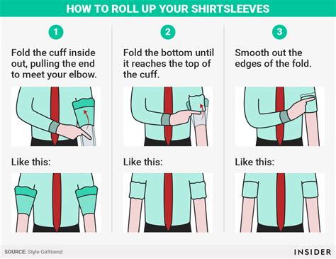 How To Roll Shirtsleeves Infographic Men Tips Men Style Tips Clothing