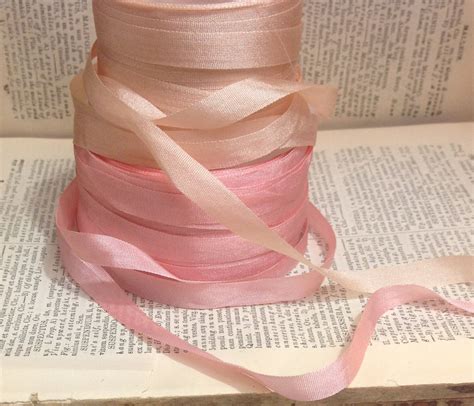 Yards Of Light Pink Or Champagne Nude Small Silk Ribbon Etsy