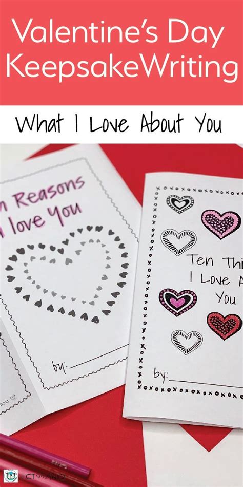 Valentines Day Keepsake Writing Ten Things I Love You Book
