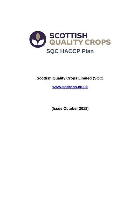 Pdf Sqc Haccp Plan System To Assess Risk The Sqc Haccp Team Has