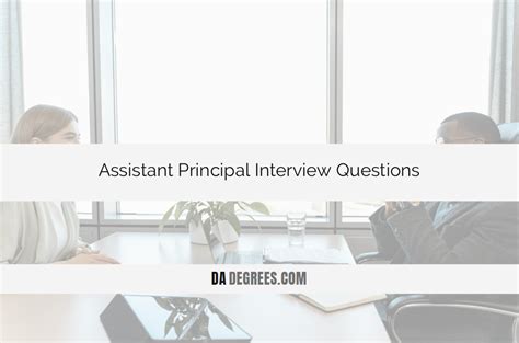 Assistant Principal Interview Questions Tips And Examples