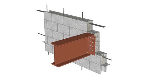 021200226 Steel Beam Connection To Concrete Masonry Wall 3d Warehouse