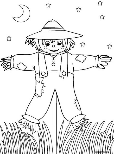 printable scarecrow coloring pages  kids