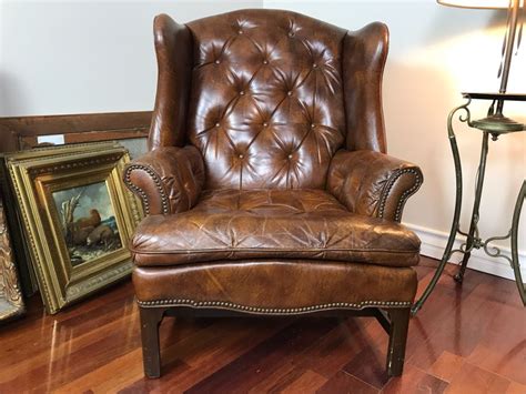 Great savings & free delivery / collection on many items buy office chair antique chairs and get the best deals at the lowest prices on ebay! Vintage Wingback Tufted Leather Armchair With Brass ...
