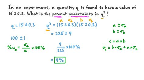 Question Video Finding The Uncertainty In A Given Quantity Squared Nagwa