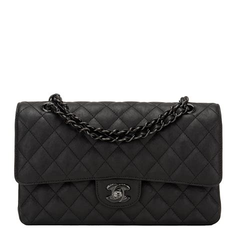 Chanel So Black Crumpled Calfskin Medium Classic Double Flap Bag