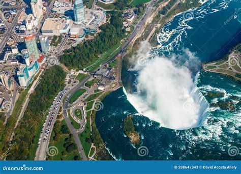 Fantastic Aerial Views Of The Niagara Falls Ontario Canada Stock