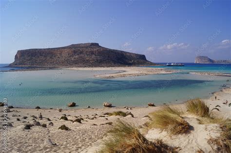 Balos Beach Kissamos Crete Greece View On The Lagoon And The