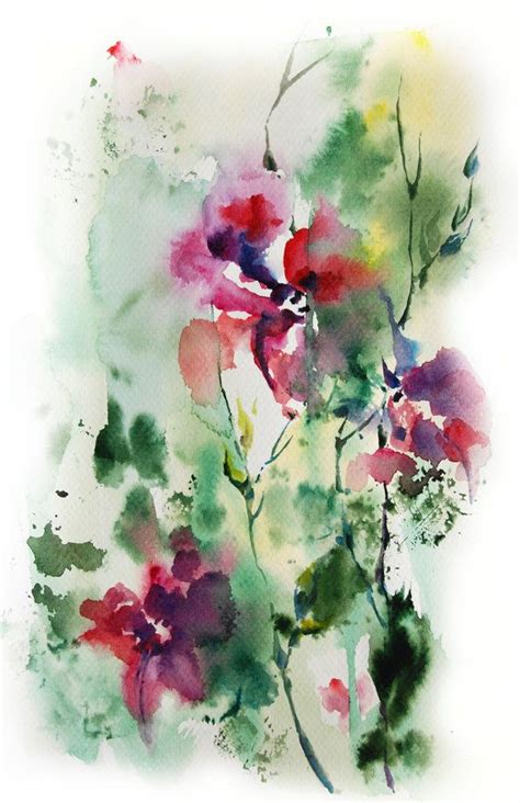 Abstract Watercolor Print Watercolor Painting Art Print Floral Wall