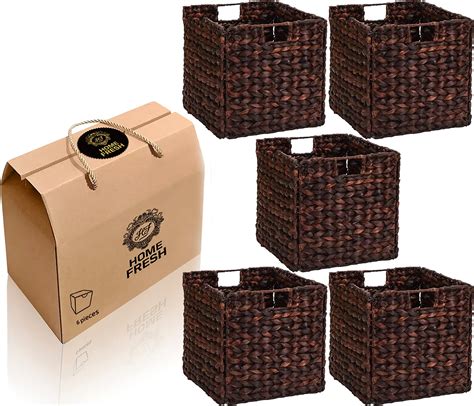 Buy Home Fresh 5 Pack Natural Rattan Baskets Pantry Organizer Wicker