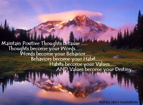 Maintain Positive Thoughts From Thoughts To Destiny Inspirational