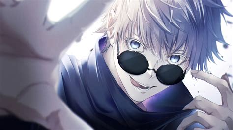Download Glasses Blue Eyes White Hair Satoru Gojo Anime Jujutsu Kaisen