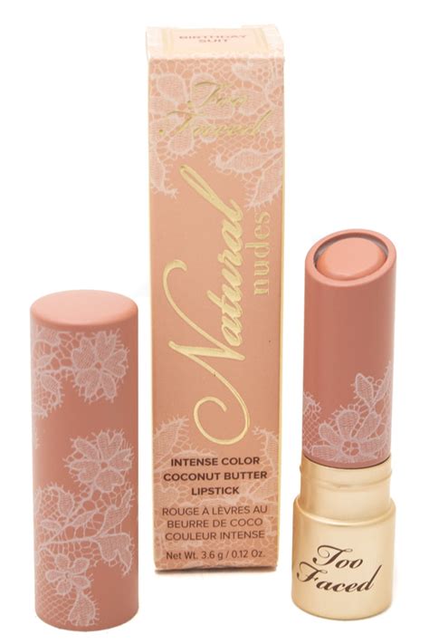 Too Faced Natural Nudes Intense Color Coconut Butter Lipstick Birthday