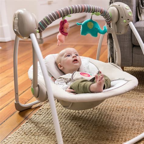 Ingenuity Portable Swing Baby Infant Cradle Rocker Cozy Kingdom Seat