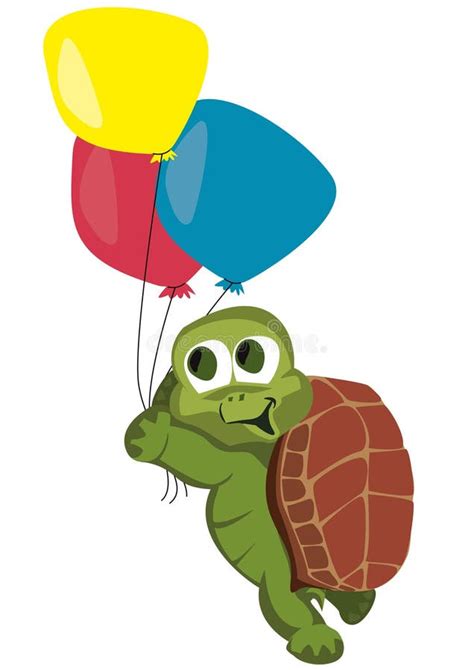 Turtle With Balloons Stock Vector Illustration Of Hilarious 19248920