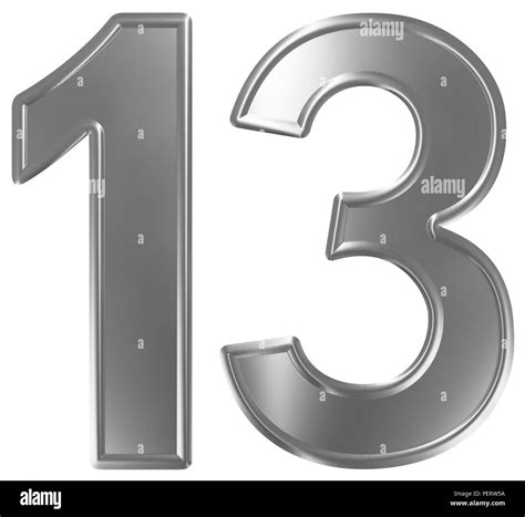 Numeral 13 Thirteen Isolated On White Background 3d Render Stock