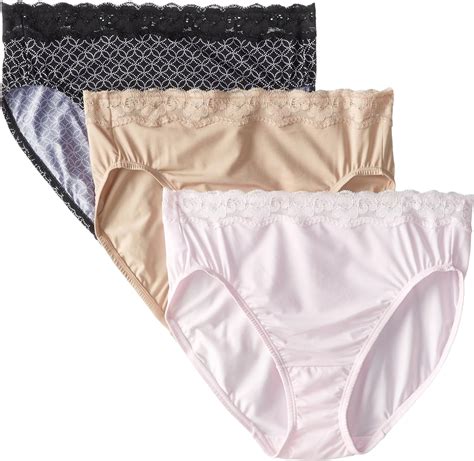 Olga Womens Without A Stitch Lace Hi Cut Brief Panty Pack Kpitaglp9 Amazonca Clothing