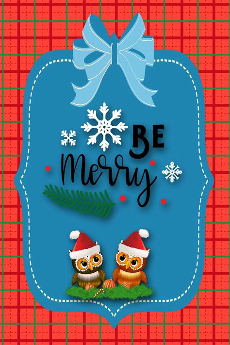 Digital Owl Christmas Card Printable Digital Christmas Card Photo