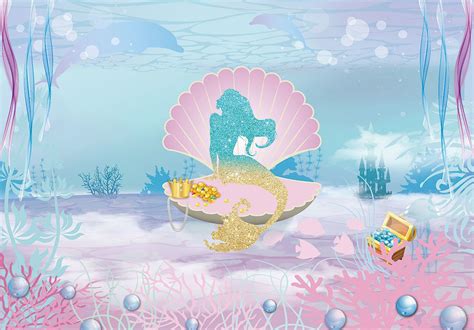 Under The Sea Little Mermaid Backdrop 1st Birthday Girl Party
