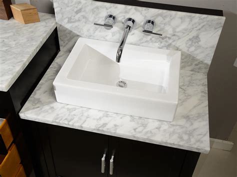 The combination of a cool sink with a hot white cabinet! Bathroom: Modern Bathroom Design With Cool Small Vessel ...