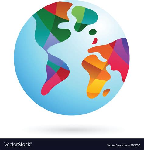 Colorful World Earth Icon Royalty Free Vector Image