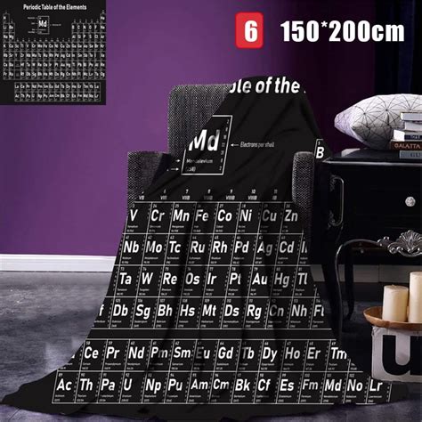 Periodic Table Blanket Digital Printing Chemistry Periodic Table Of