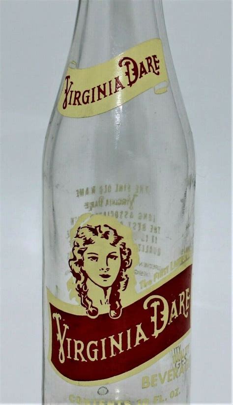 3772vtg Clear Glass Cream Red Acl Virginia Dare Lady Soda Bottle