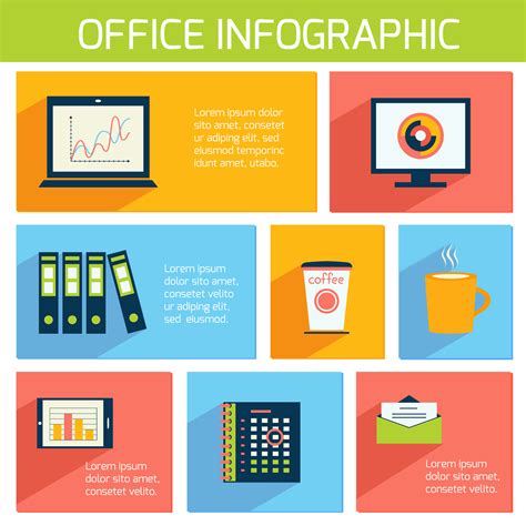 Office Infographics Flat Business Template 428812 Vector Art At Vecteezy