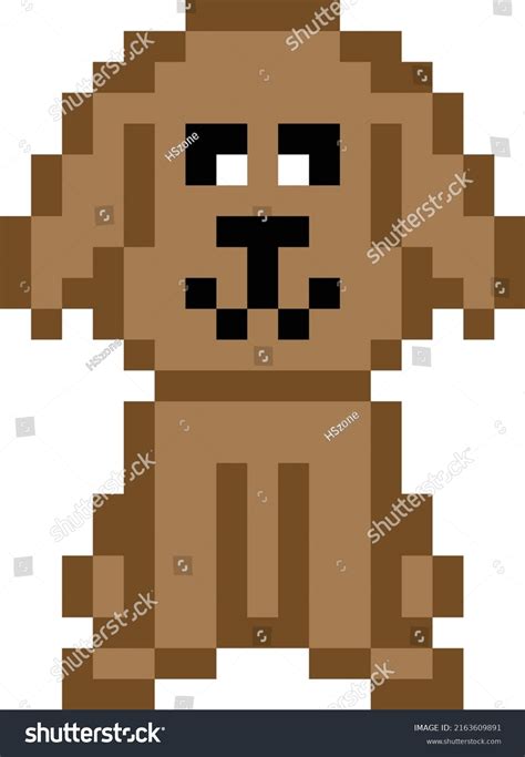 Dog Pixel Art Vector Illustration Dog Stock Vector Royalty Free