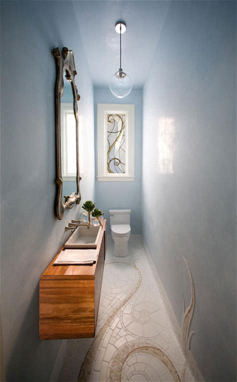 Narrow Powder Room Eclectic Bathroom Marsh And Clark