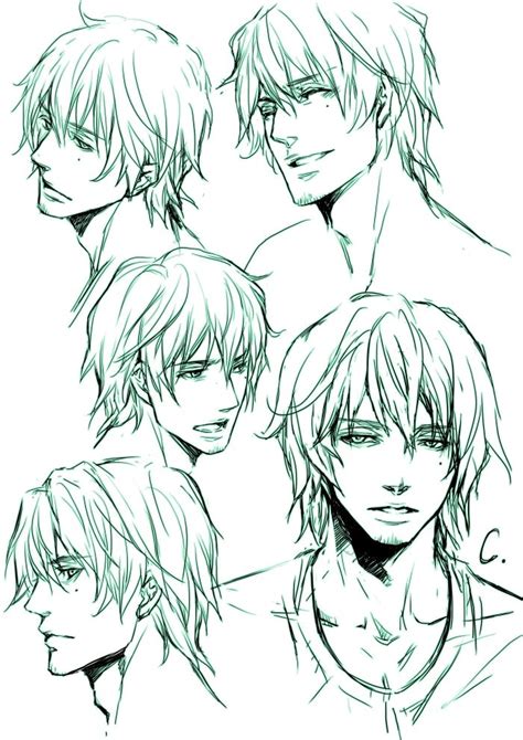 Shibues Deviantart Gallery Manga Hair Male Face Drawing Drawings
