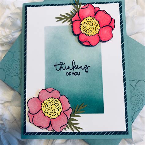 Handmade Greeting Card Thinking Of You Card Flower Card Etsy