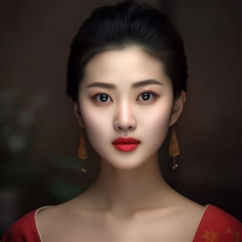 Premium Ai Image Photo Portrait Beautiful Chinese Women Wearing