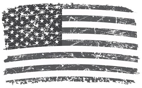 Black And White Grunge American Flag Premium Vector