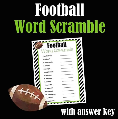 Football Word Scramble Football Game Day Printables Digital Download