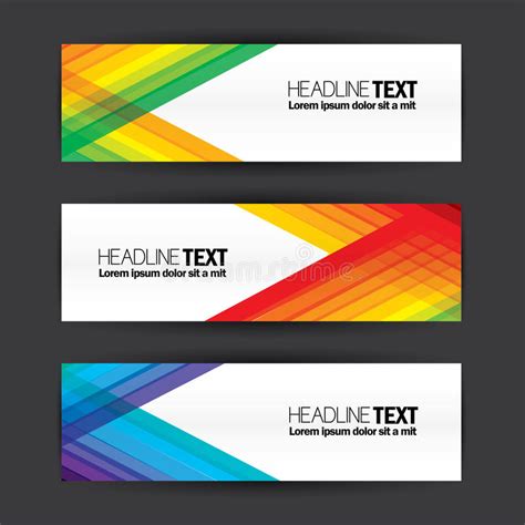 Colorful Business Banners Flat Design Template Vector Set Stock Vector